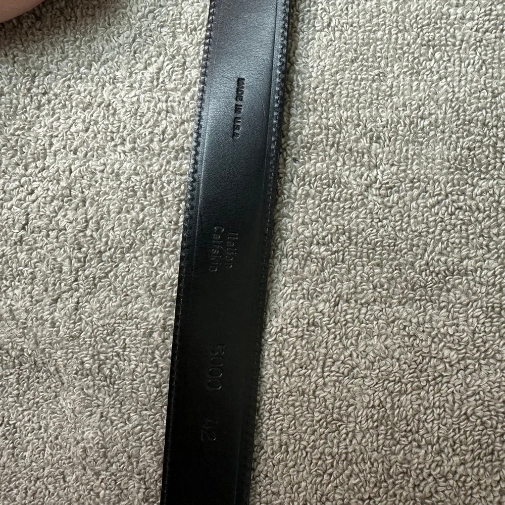 Mens Black Italian Calfskin Croc Embossed Western Ranger Belt Silver Hardware 42
